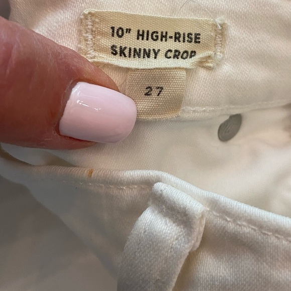 Madewell white high-rise skinny crop jeans size 27 frayed at ankle - Picture 4 of 16